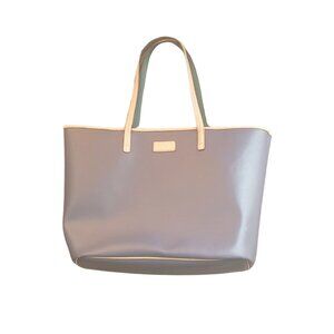 Coach Park Metro Leather Large Tote Bag in Grey/Purple with Tan & Teal Straps